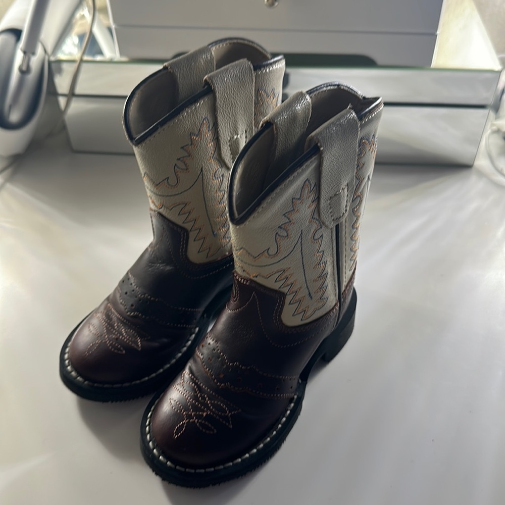 Baby kids leather cowboy boots size 4